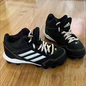 Adidas Kids Black and White Baseball Cleats
